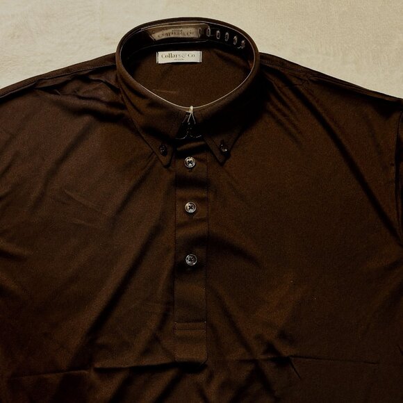 Collars & Co. Oxford Button Collar Polo Black Sz M Performance 4-Way Stretch NWT - Picture 6 of 10
